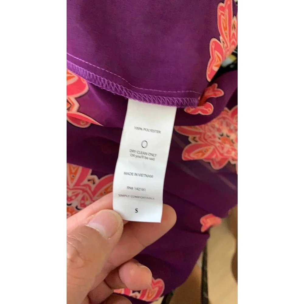 NWT Lularoe Monroe Floral Purple Pink S Boho Chic - Picture 5 of 5